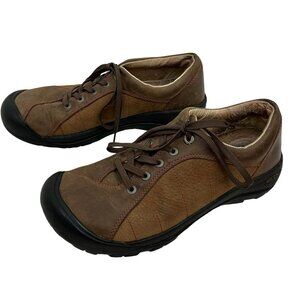 Keen Presidio Oxford Lace Leather Lace Hiking Shoes Womens 10 Brown